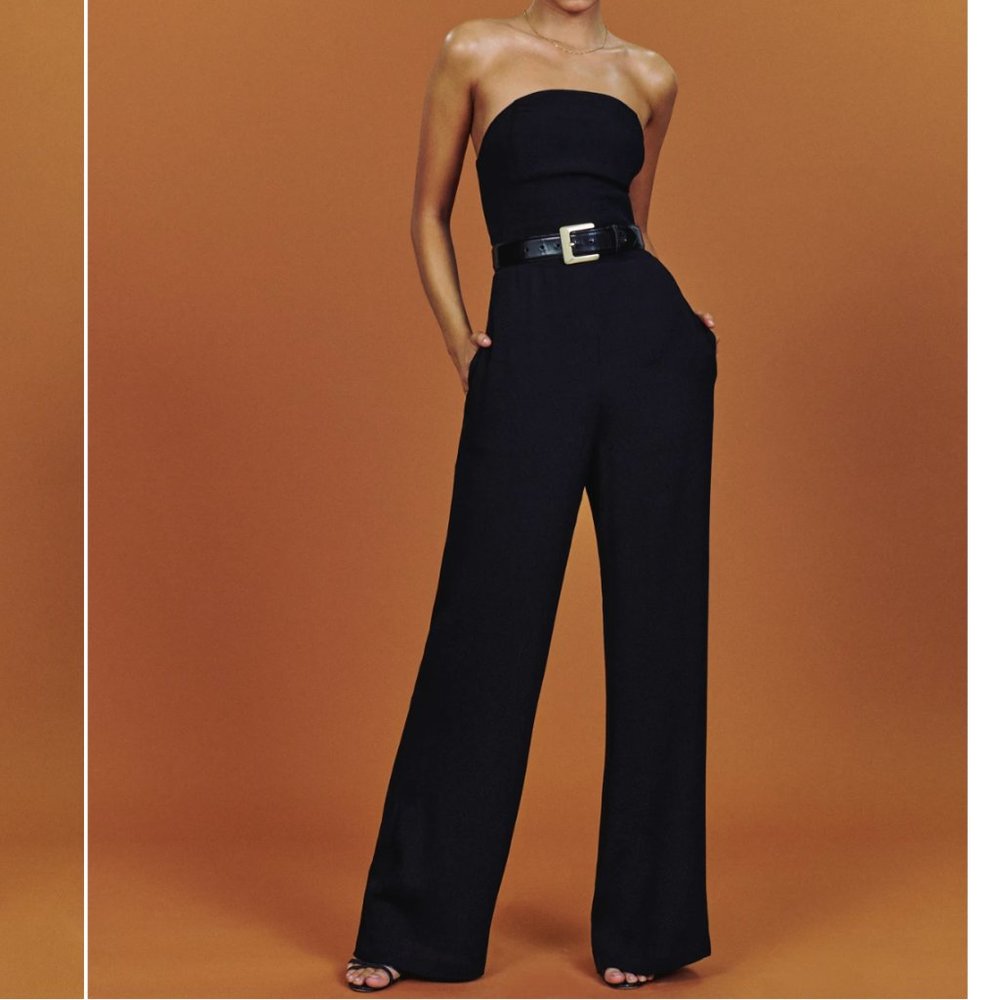 Reformation Leia Jumpsuit NWT Black Size 8